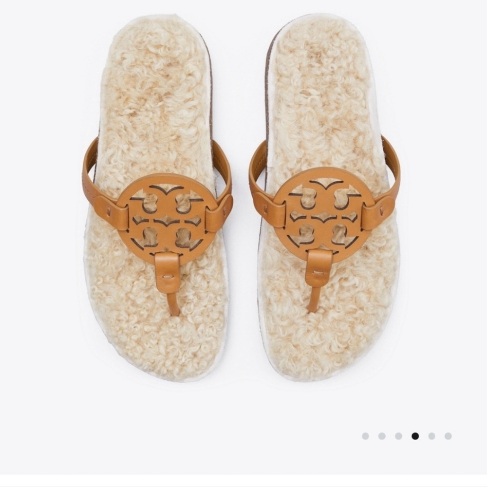 Tory Burch Tan Shearling Sandals